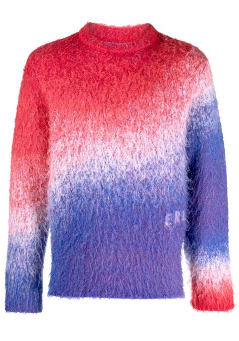 Blue, red and white ombr?-effect brushed-finish jumper-  unisex ERL | ERL06N0051