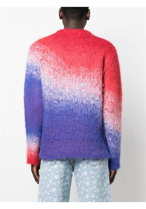 Blue, red and white ombr?-effect brushed-finish jumper-  unisex ERL | ERL06N0051
