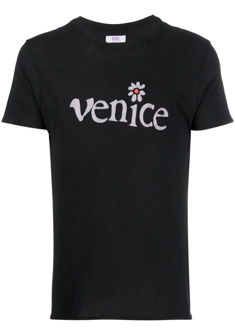 Black Venice-print T-shirt - men  ERL | ERL06T0121