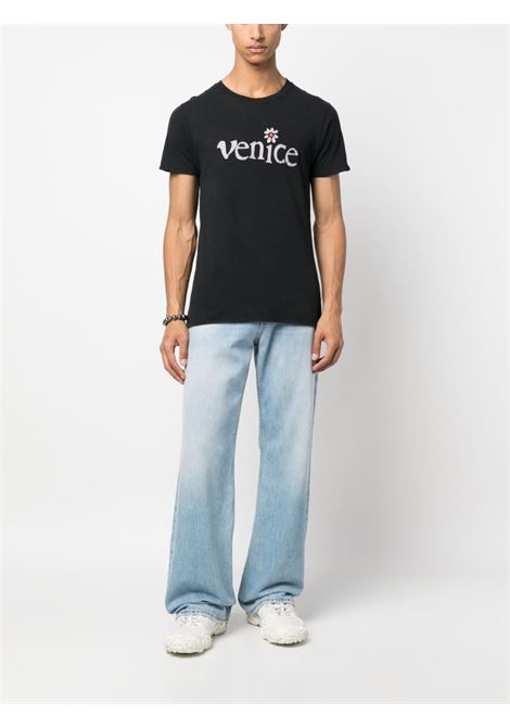 Black Venice-print T-shirt - men  ERL | ERL06T0121