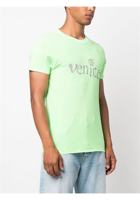 Green slogan-print T-shirt - men ERL | ERL06T0122
