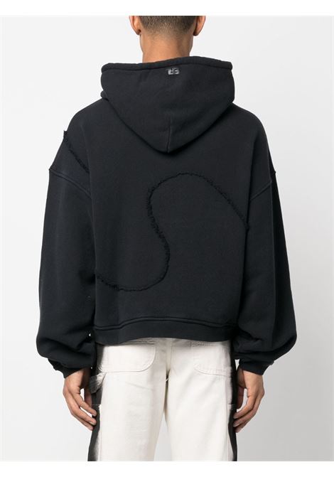 Black frayed-detailing sweatshirt - men ERL | ERL06T0331