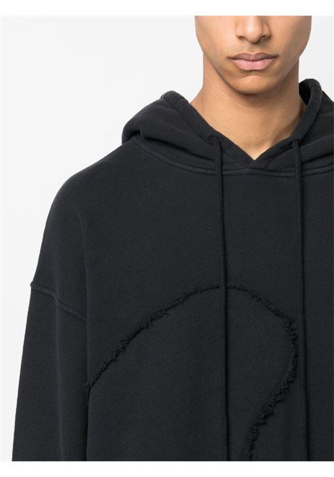 Black frayed-detailing sweatshirt - men ERL | ERL06T0331
