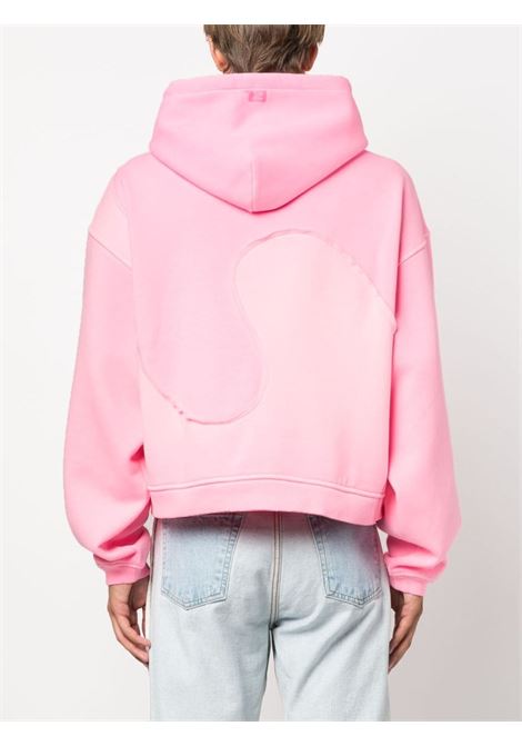 Pink swirl-panelled drawstring fleece sweatshirt - unisex ERL | ERL06T0341