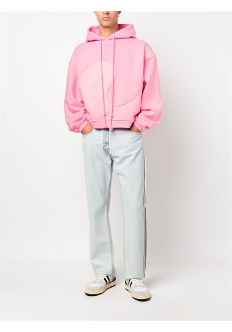 Pink swirl-panelled drawstring fleece sweatshirt - unisex ERL | ERL06T0341