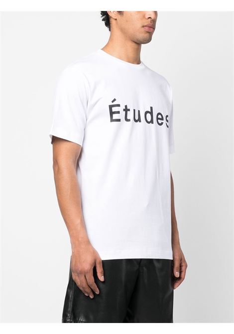 White logo-print T-shirt - men ÉTUDES | C00ME101A00700WHT