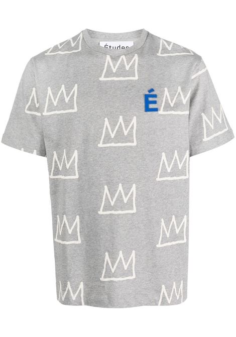 Grey crown-print T-shirt - men ÉTUDES | E23MC110A00982HTRGRY