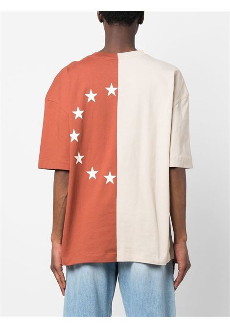 Beige and brown logo-print two-tone T-shirt - men ÉTUDES | E23MM132A00704BRWN