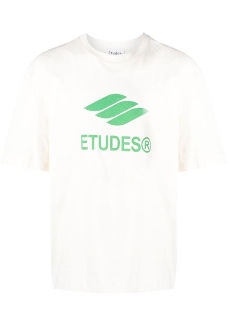 White logo-print T-shirt - men ÉTUDES | E23MM133A00701OFFWHT