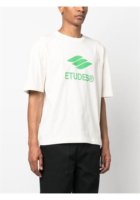 White logo-print T-shirt - men ÉTUDES | E23MM133A00701OFFWHT