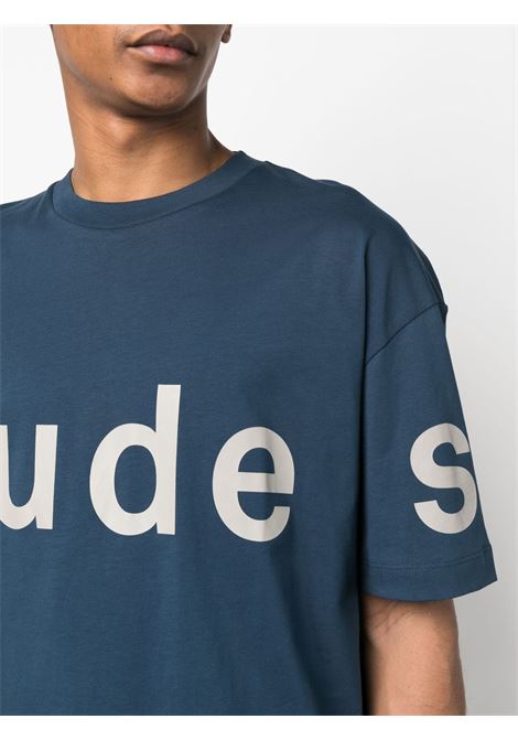 Blue logo-print T-shirt - men ÉTUDES | E23MM134A00743DRKBL