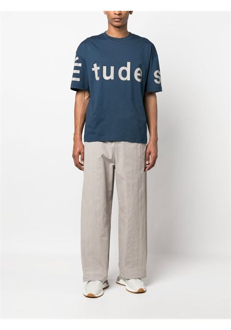 T-shirt con stampa in blu - uomo ÉTUDES | E23MM134A00743DRKBL