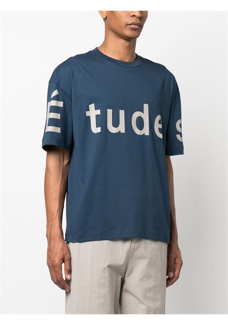 Blue logo-print T-shirt - men ÉTUDES | E23MM134A00743DRKBL