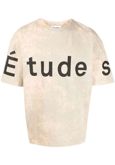 Beige logo-print T-shirt - men ÉTUDES | E23MM134A00897BLCH