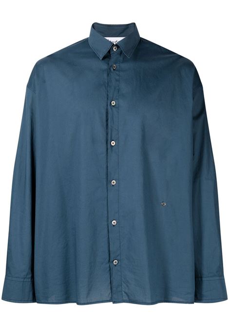Blue button-down fastening shirt - men ÉTUDES | E23MM350A00443DRKBL