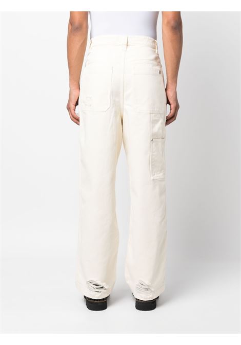 White ripped-detailing loose-fit jeans - men ÉTUDES | E23MM584C00301OFFWHT