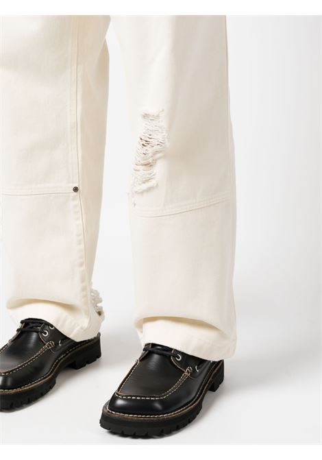 White ripped-detailing loose-fit jeans - men ÉTUDES | E23MM584C00301OFFWHT