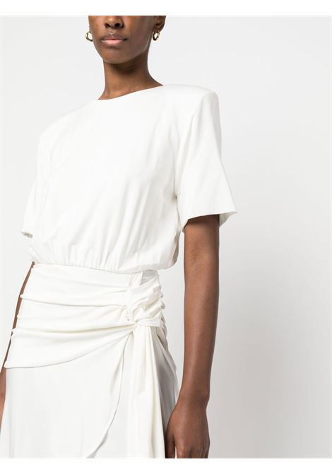 White ruched short-sleeved T-shirt dress - women FEDERICA TOSI | FTE23AB0170VI01310001