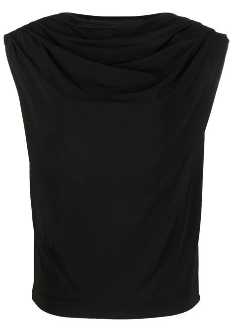 Blusa con arricciatura in nero - donna FEDERICA TOSI | FTE23BL0200VI01310002