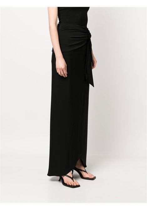Black asymmetric gathered maxi skirt - women FEDERICA TOSI | FTE23GO0210VI01310002