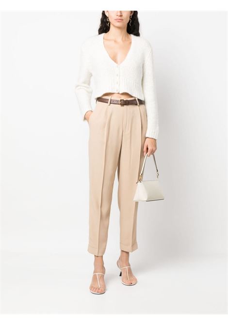 Beige high-waist cropped trousers - women FEDERICA TOSI | FTE23PA0530CP00200202