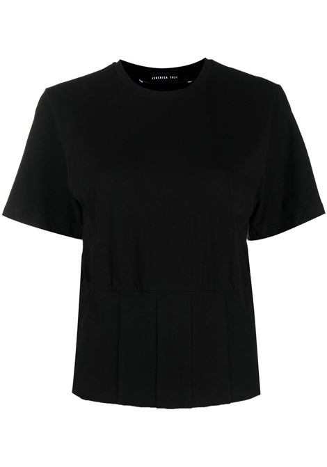 Black panelled short-sleeved T-shirt - women FEDERICA TOSI | FTE23TS1100JE01230002