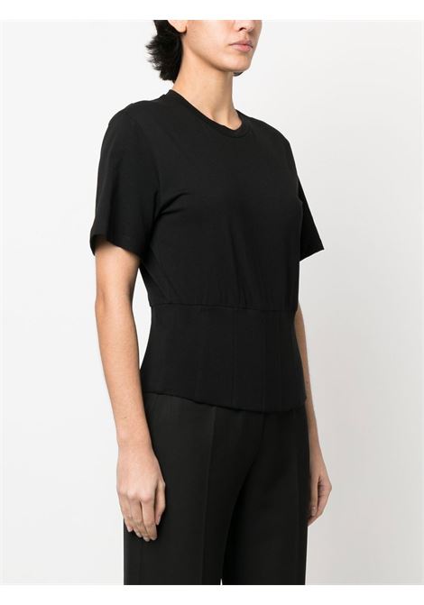 Black panelled short-sleeved T-shirt - women FEDERICA TOSI | FTE23TS1100JE01230002