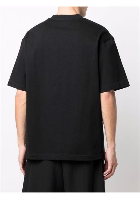 T-shirt con design a strati in nero - uomo FENG CHEN WANG | FF12TSH713BBLK