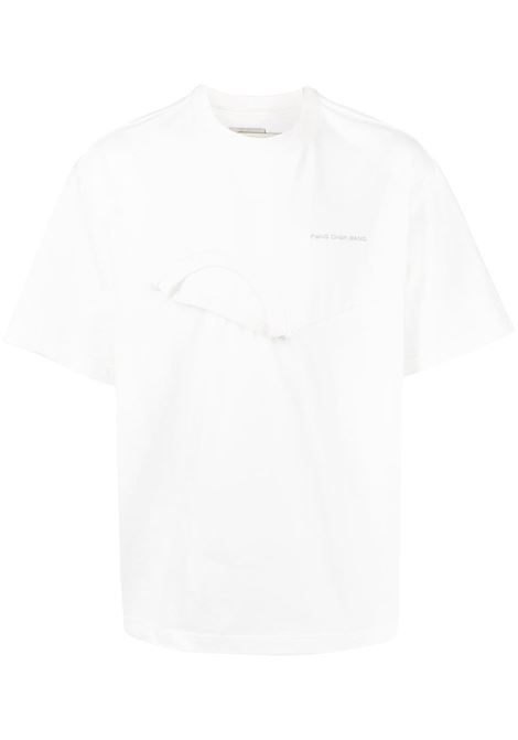 T-shirt con design patchwork in bianco - uomo FENG CHEN WANG | FF12TSH713WHT