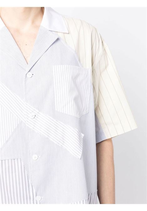 Grey patchwork-design shirt - men FENG CHEN WANG | FMS15SR15GRY
