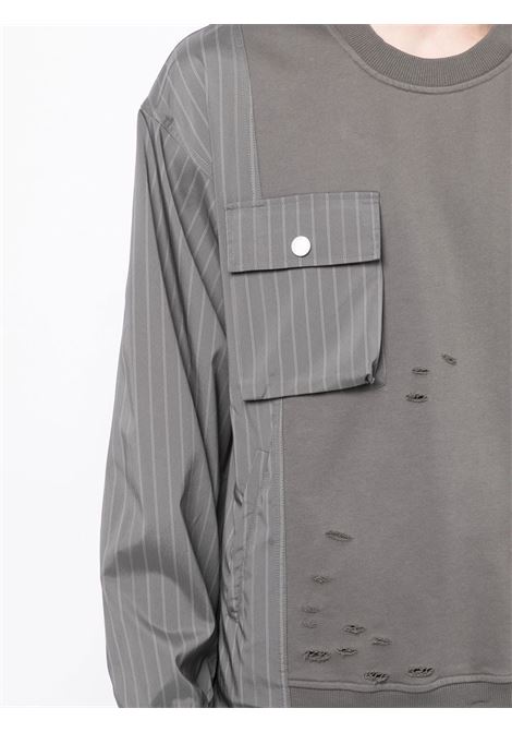 Grey chest flap-pocket detail sweatshirt - men FENG CHEN WANG | FMS15SS01GRY