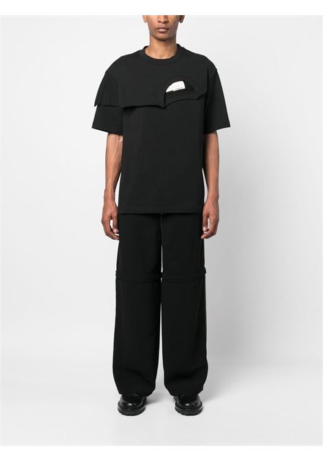 Black low-rise wide-leg trousers - men FENG CHEN WANG | FMS15TR23KHK