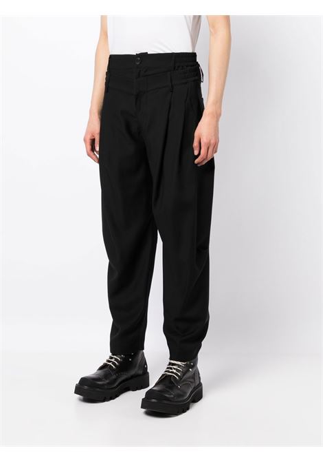Black double-waistband tailored trousers - men FENG CHEN WANG | FS13TRO514BLK