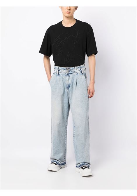 Jeans a gamba ampia in blu - uomo FENG CHEN WANG | FUS15TR01BL