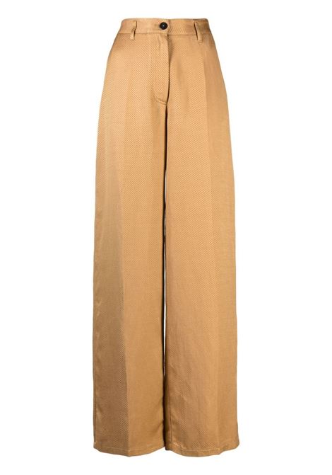 Yellow high-waisted wide-leg trousers - women FORTE FORTE | 100241065