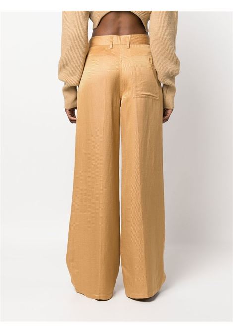 Pantaloni a gamba ampia a vita alta in giallo - donna FORTE FORTE | 100241065