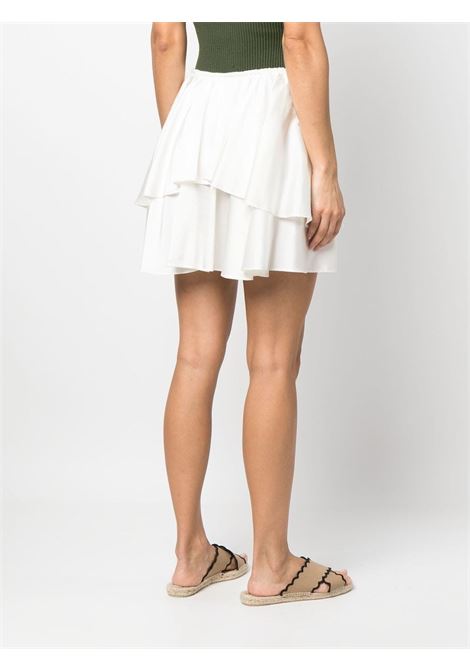 White ruffle-front mini skirt - women FORTE FORTE | 100690007