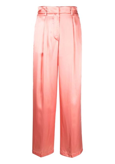 Pink satin-finish gathered trousers - women FORTE FORTE | 103462054