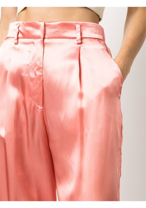 Pink satin-finish gathered trousers - women FORTE FORTE | 103462054
