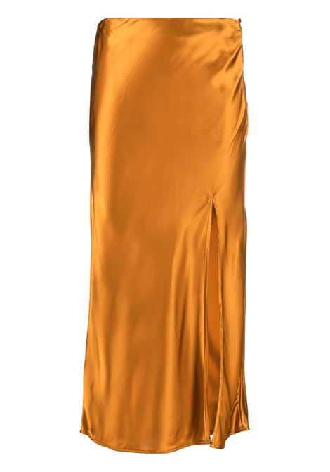 Orange front-slit satin midi skirt - women FORTE FORTE | 103483089