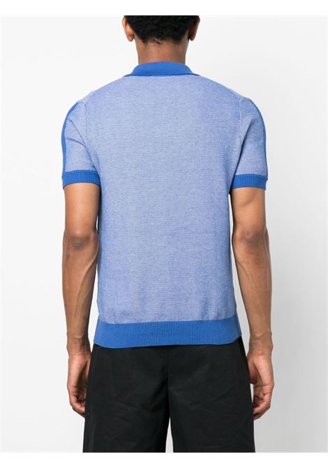 Blue short-sleeved knitted polo shirt - men FRESCOBOL CARIOCA | 2188635