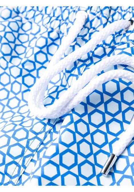 Blue geometric-print swim shorts - men FRESCOBOL CARIOCA | 2209653
