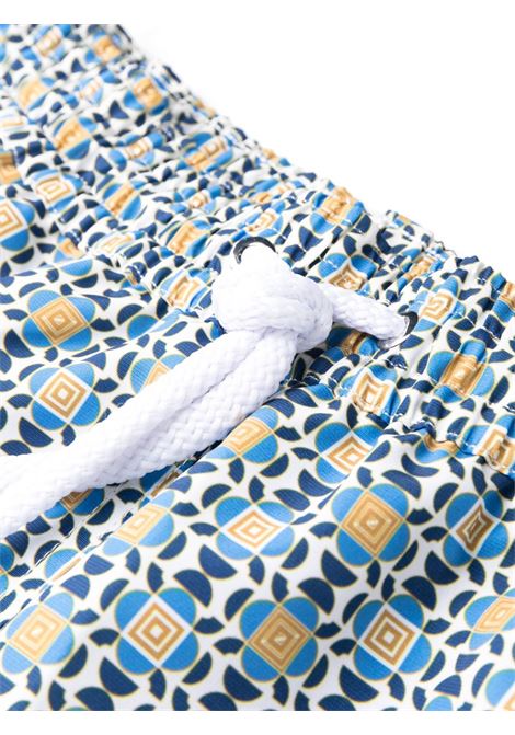 White and blue geometric-print swim shorts - men FRESCOBOL CARIOCA | 2245703
