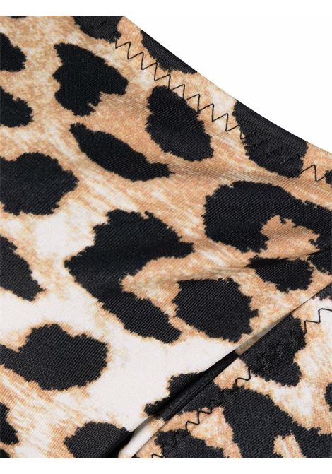 Brown leopard-print bikini top - women GANNI | A4154943