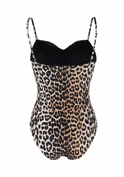 Brown leopard-print swimsuit - women  GANNI | A4156943