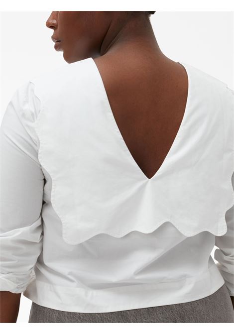Black scallop-collar top - women  GANNI | F7703151