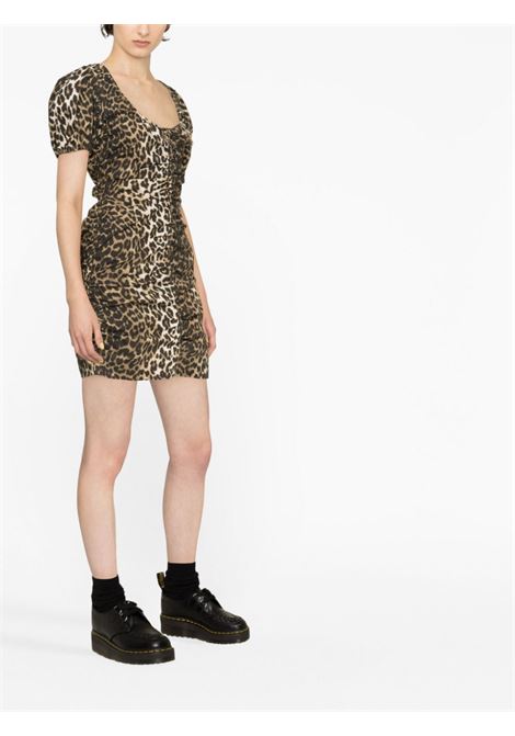 Brown leopard-print dress - women GANNI | F7722365