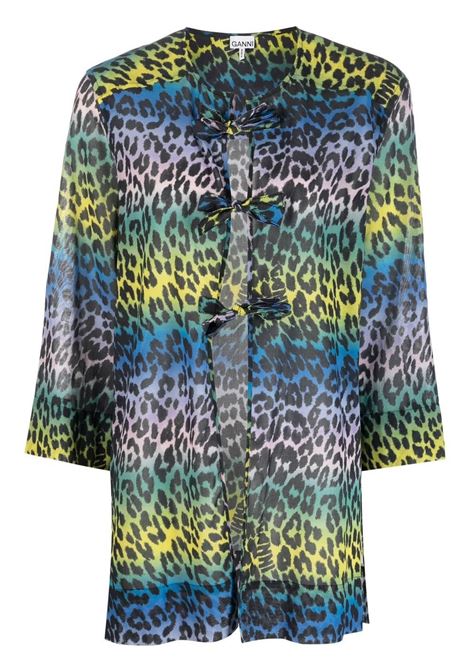 Blusa leopardata in multicolore - donna GANNI | F7747999