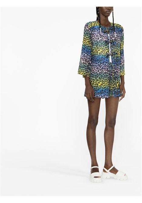 Multicolour leopard-print blouse - women  GANNI | F7747999