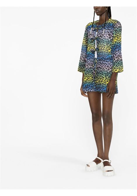 Multicolour leopard-print blouse - women  GANNI | F7747999